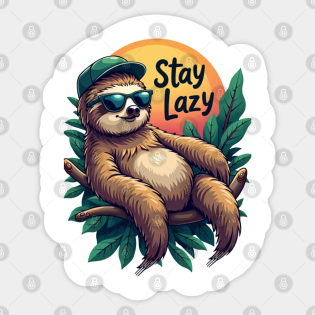 Slothful Serenity: Embracing the Lazy Life Sticker by Steve